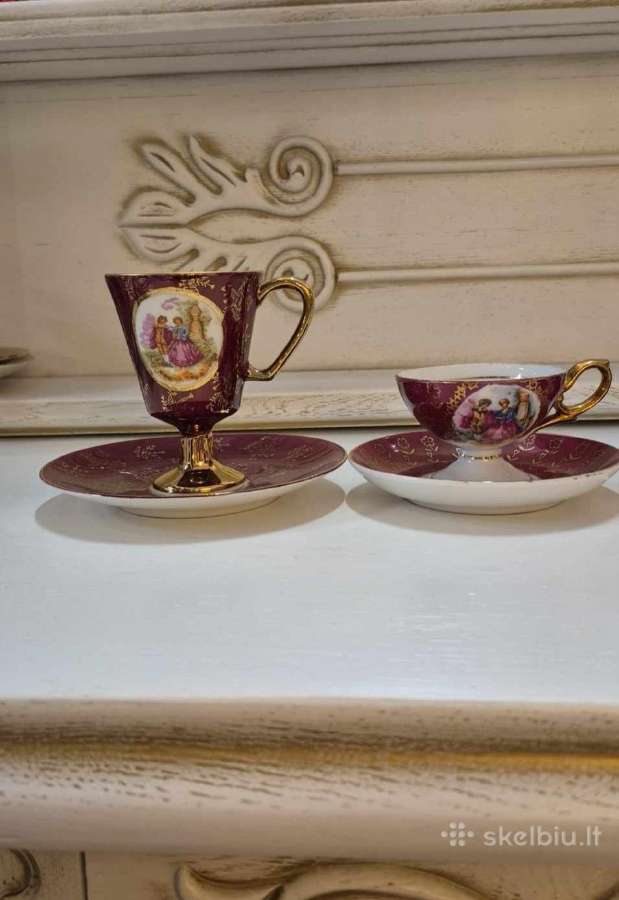 Vintažiniai espresso puodeliai "Fragonard"
