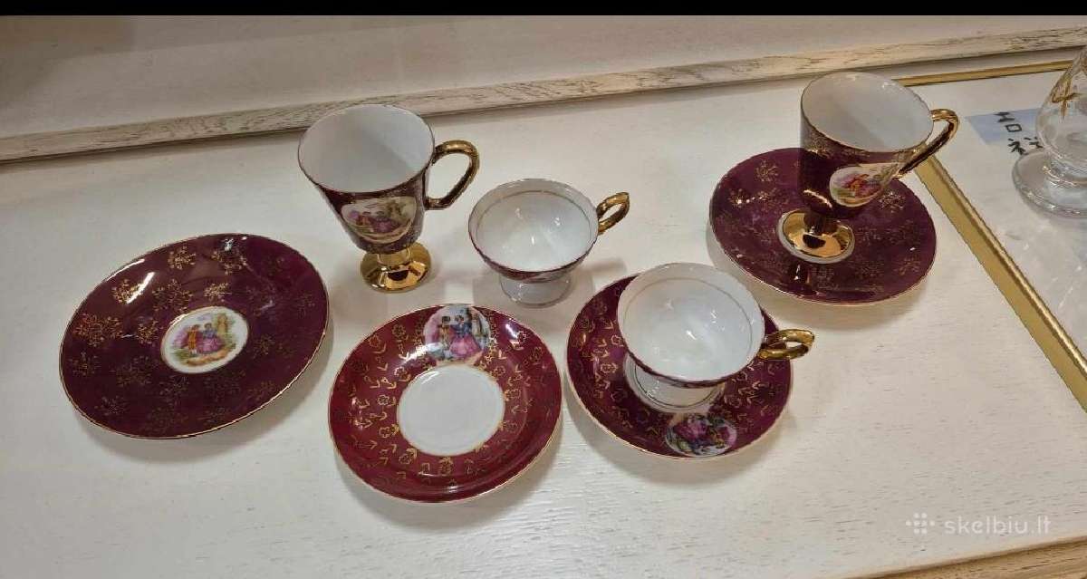 Vintažiniai espresso puodeliai "Fragonard" - nuotraukos Nr. 2