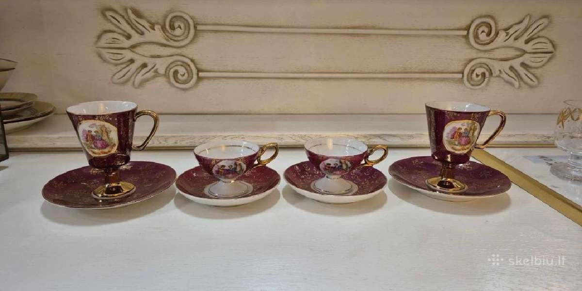 Vintažiniai espresso puodeliai "Fragonard" - nuotraukos Nr. 3