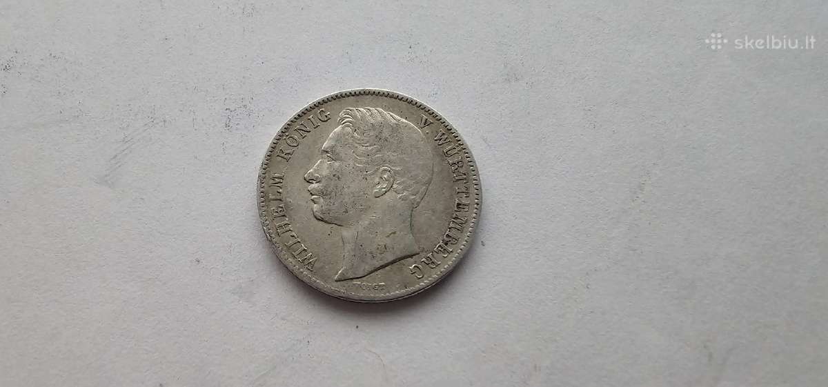 1847 1/2 guldeno Wurtenbergas,retesne
