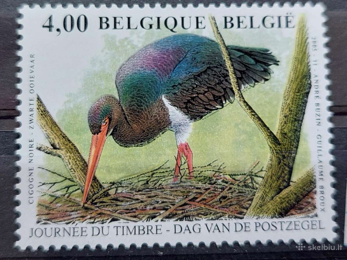 Belgija 2005paukštis(gandras), švarus, Michel Nr.3