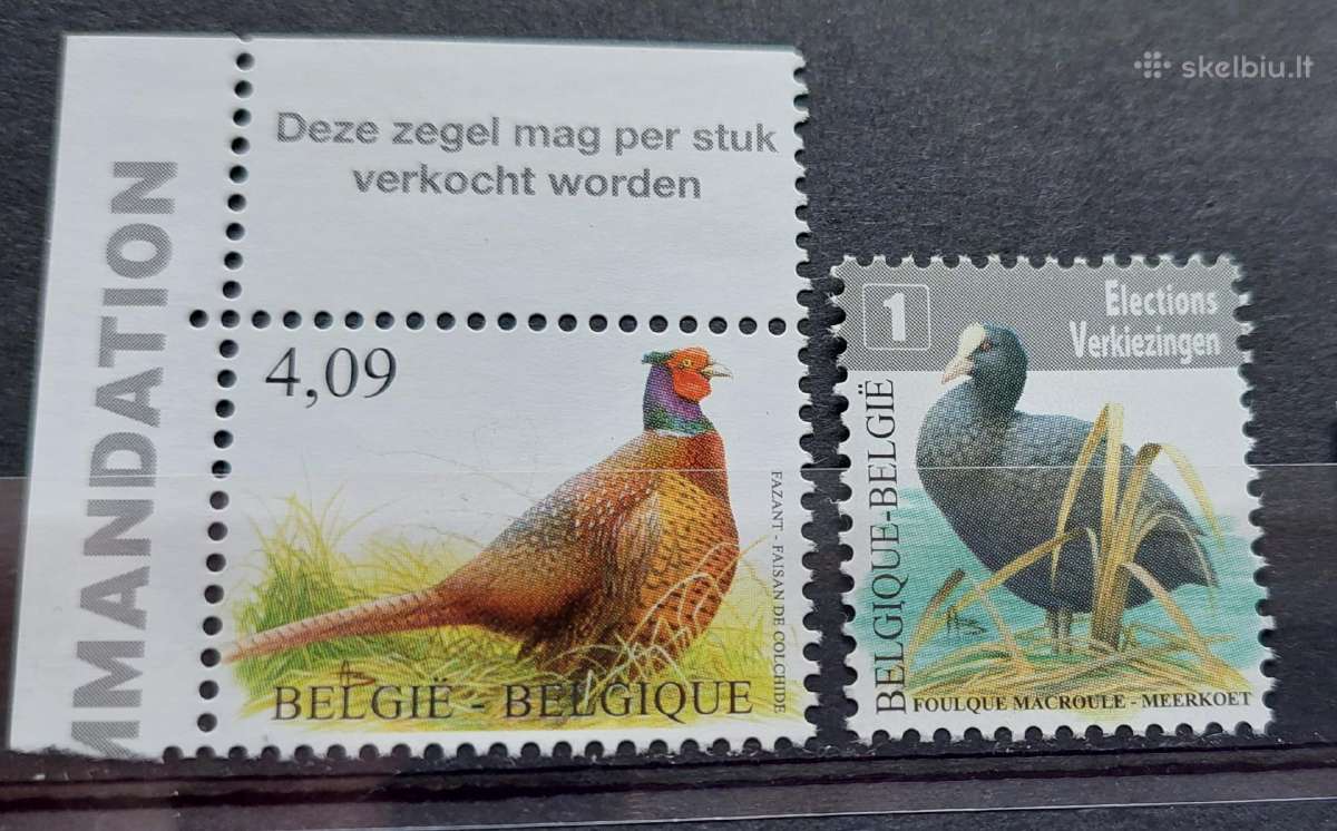Belgija 2010 paukščiai, švarus, Michel Nr.4088-408