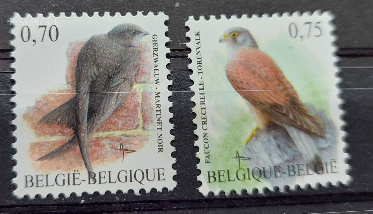 Belgija 2007 paukščiai, švarus, Michel Nr.3664-366