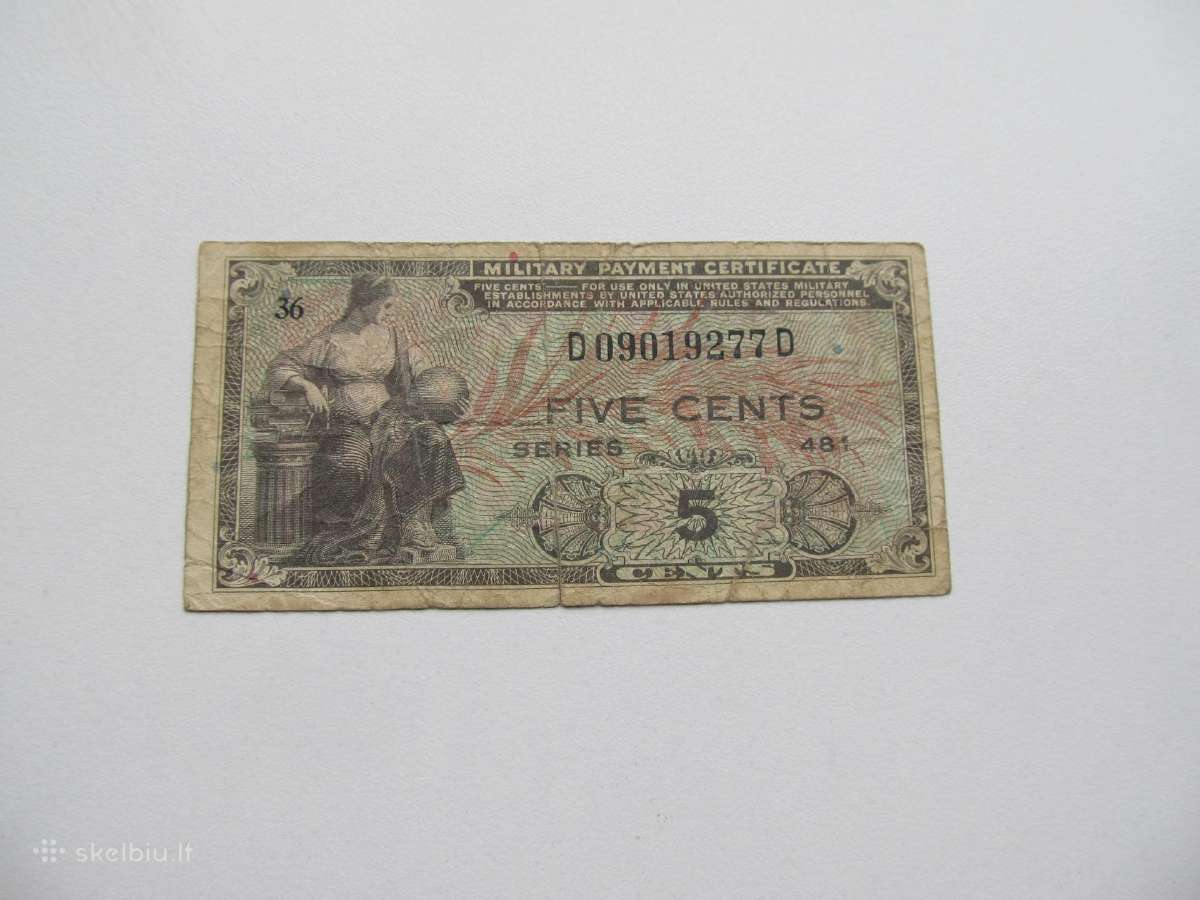 5 centai , JAV , 1951-1954 military