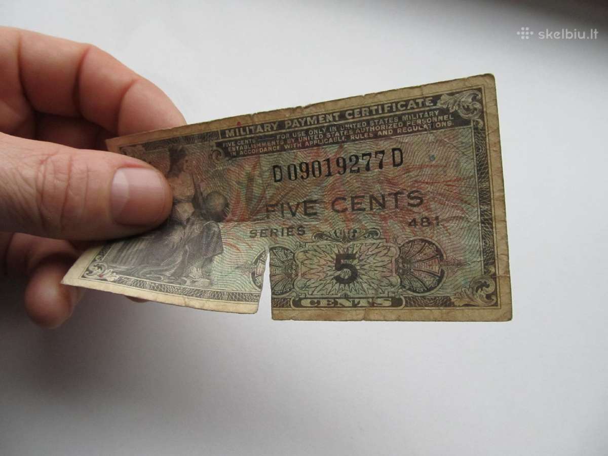 5 centai , JAV , 1951-1954 military - nuotraukos Nr. 3
