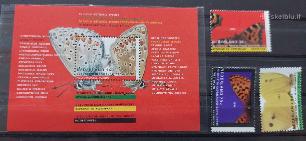 Nyderlandai 1993 drugeliai, švarus, Michel Nr. 147