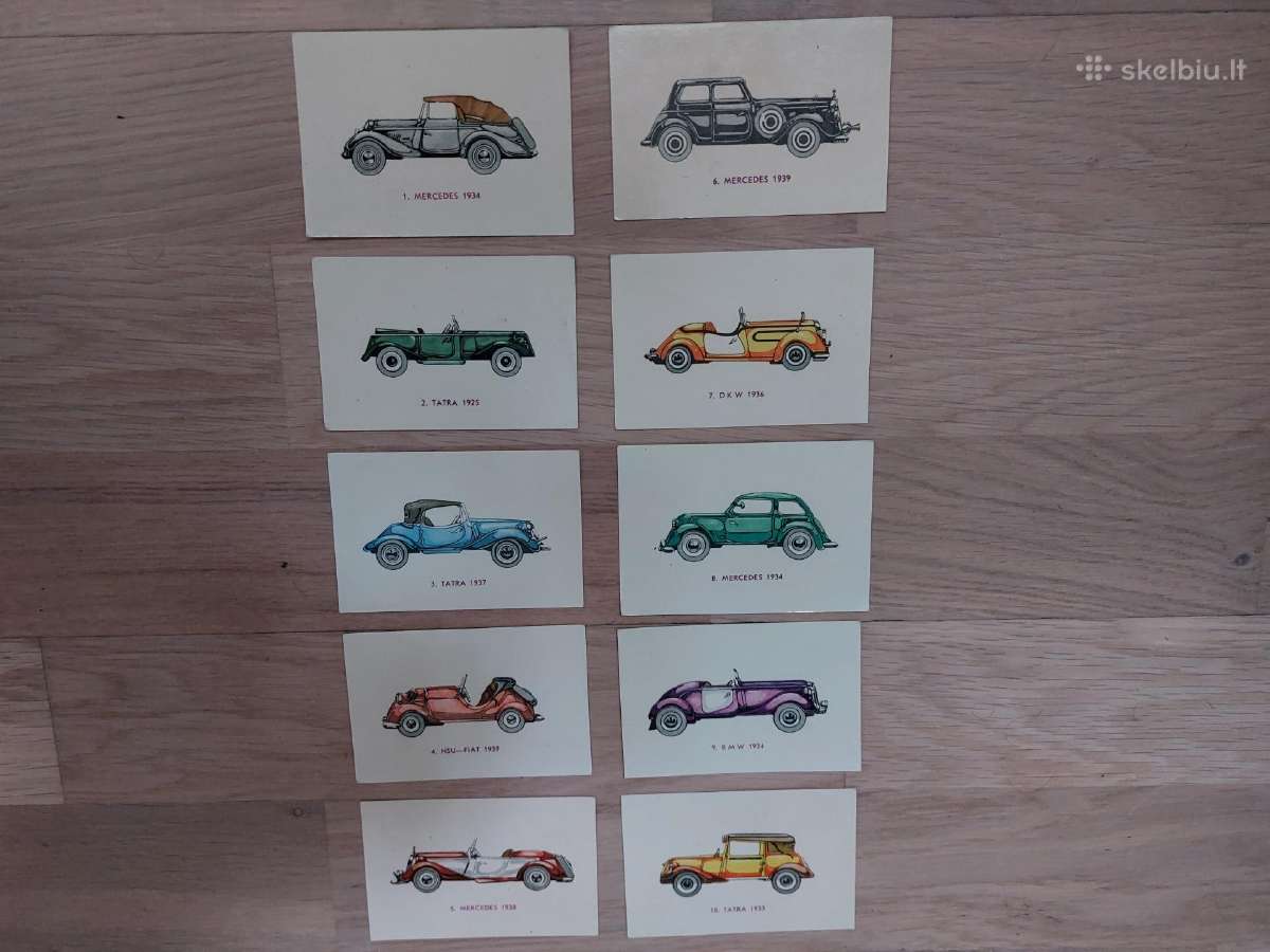 Lietuviški kalendoriukai su senų automobilių serij