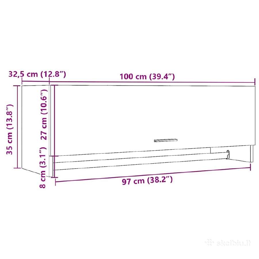 Vidaxl Drabužių spinta, artisano ąžuolo, 100x32,5 - nuotraukos Nr. 7