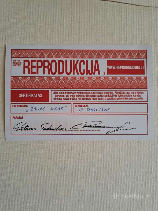 Parduodamas G. Tadausko paveikslas "Žalias sodas" - nuotraukos Nr. 2
