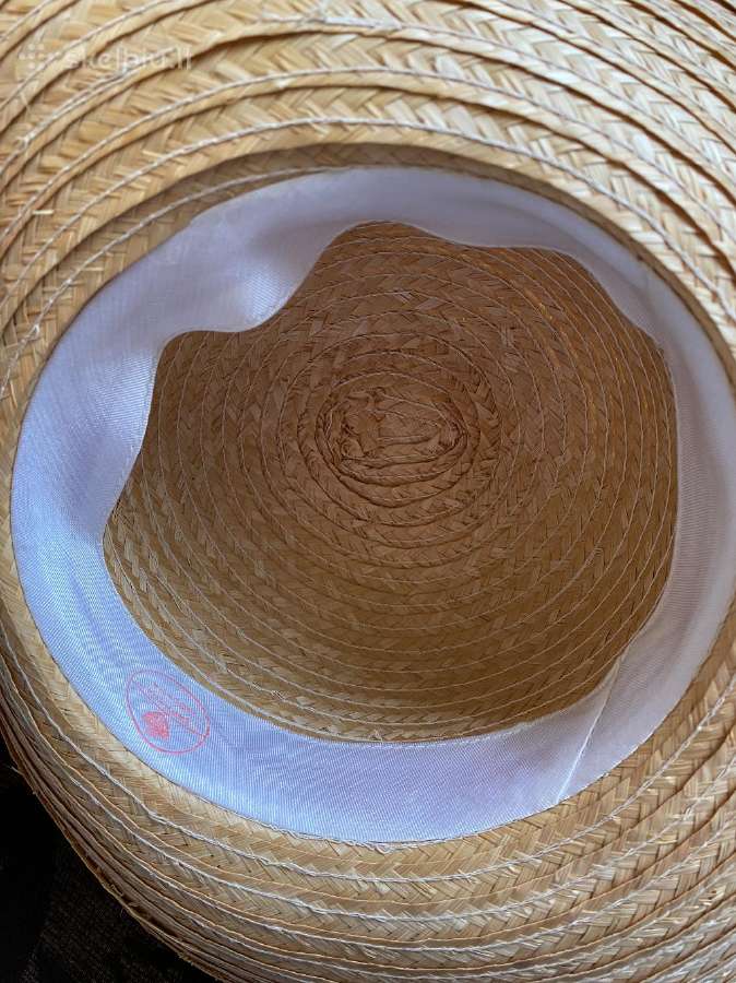 Nauja šiaudinė skrybėlė su papuošimu, 55 cm - nuotraukos Nr. 6