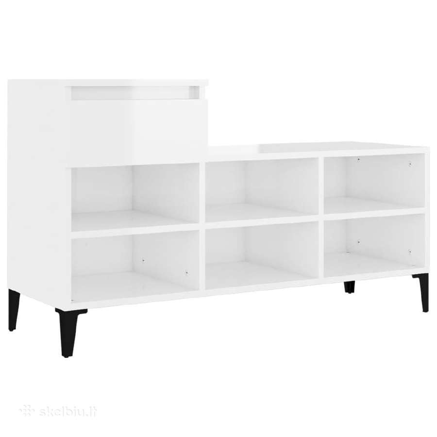 Vidaxl Spintelė batams, baltos spalvos, 102x36x60c - nuotraukos Nr. 6