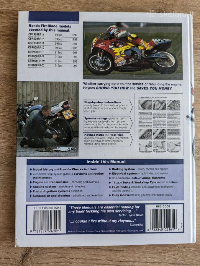 Honda cbr 900rr remonto vadovas - nuotraukos Nr. 2