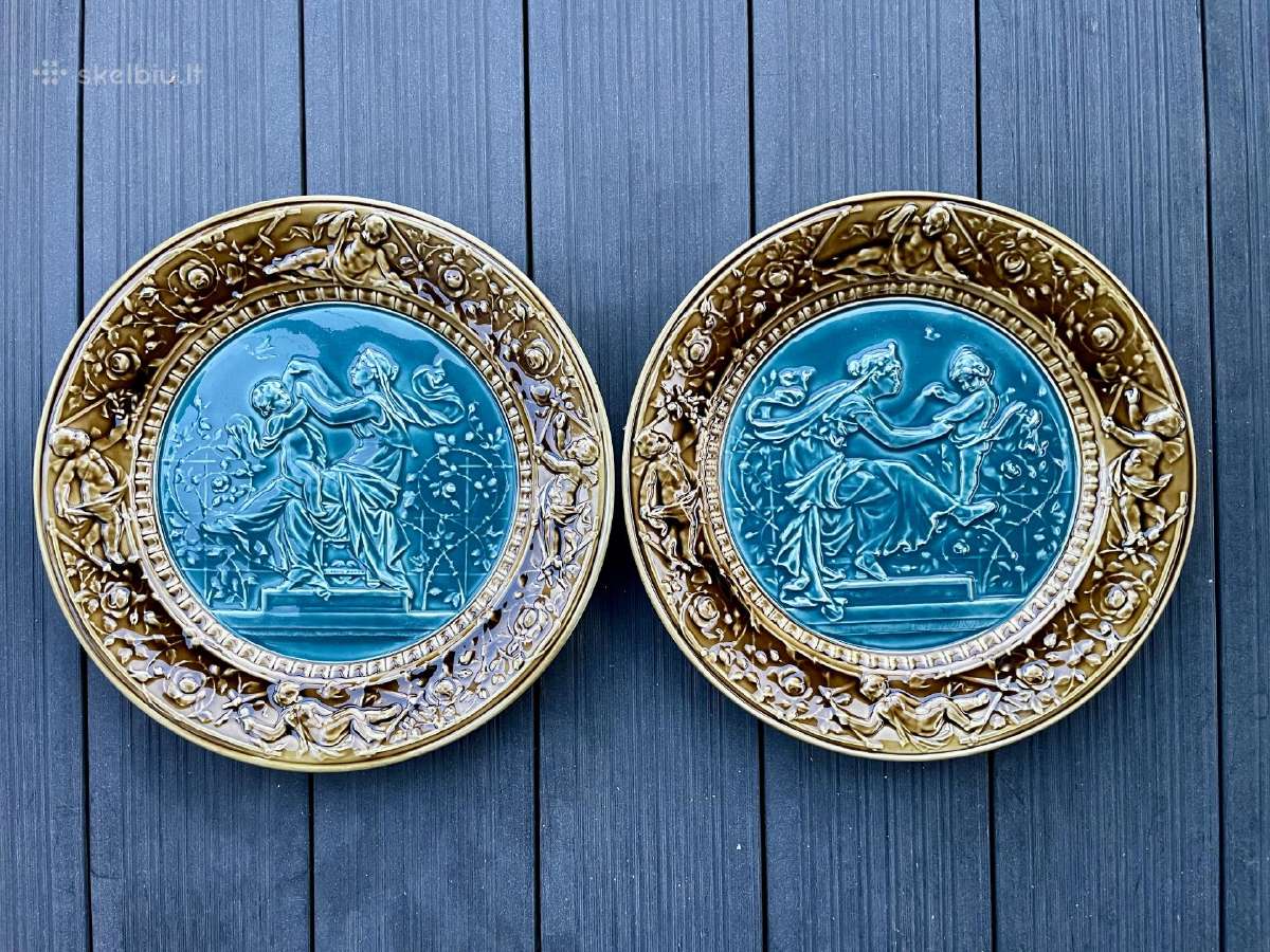 Majolica stiliaus lėkštės