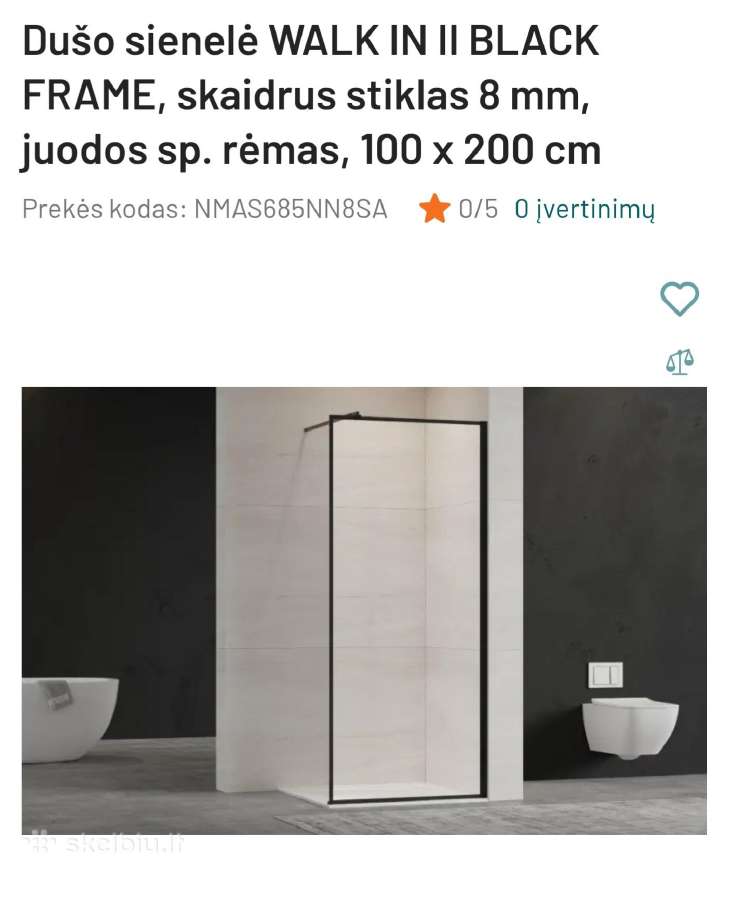 Stiklo pertvara dušuj
