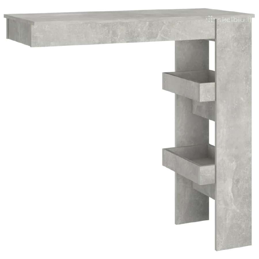 Vidaxl Sieninis baro staliukas, pilkas, 102x45x103 - nuotraukos Nr. 2