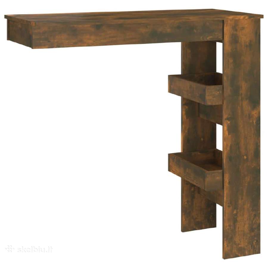 Vidaxl Sieninis baro staliukas, pilkas, 102x45x103 - nuotraukos Nr. 6