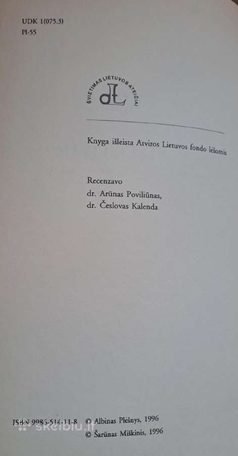 Albino Plėšnio „Filosofijos įvadas“ knyga - nuotraukos Nr. 3