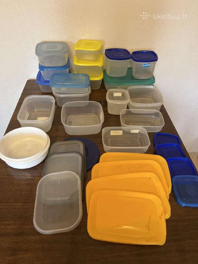 Plastikiniai indeliai, dangteliai