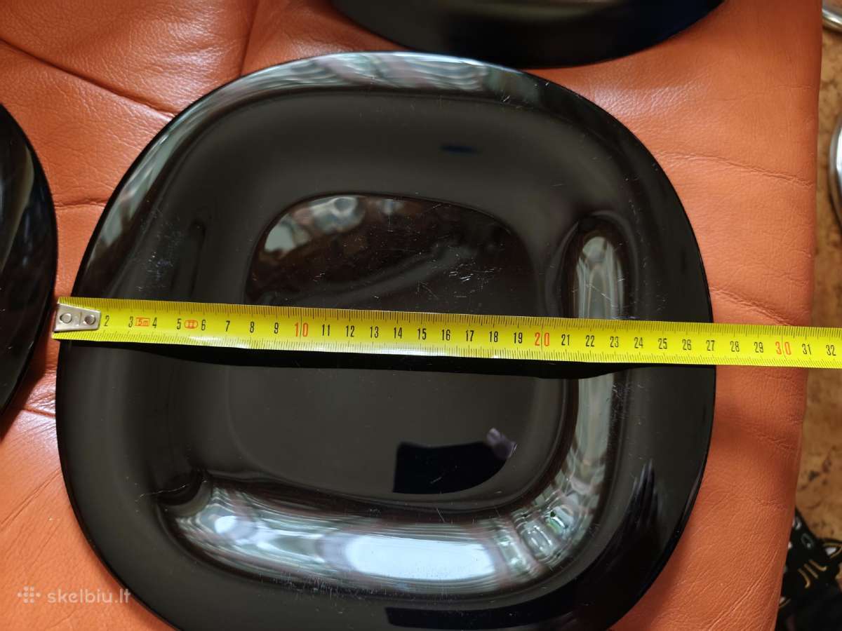 27 cm skersmens juodos 4 vnt lėkštės antram patiek - nuotraukos Nr. 4