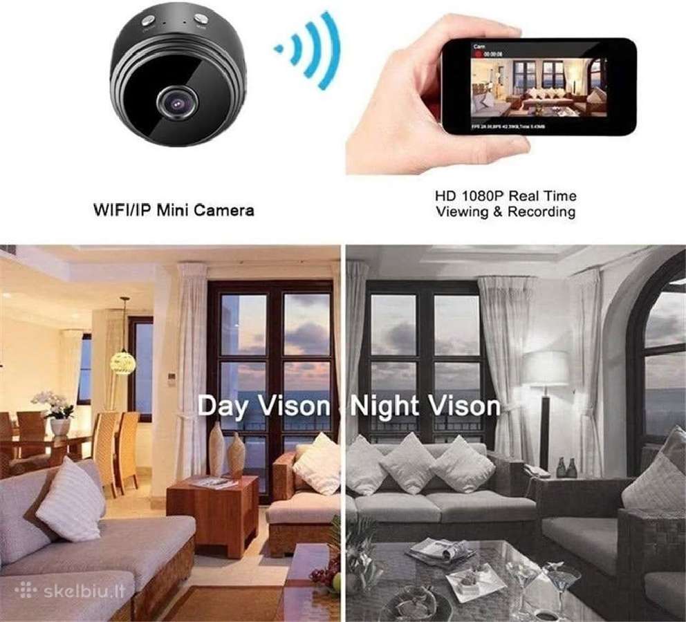 Slapta mini kamera, sd iki128gb - nuotraukos Nr. 3
