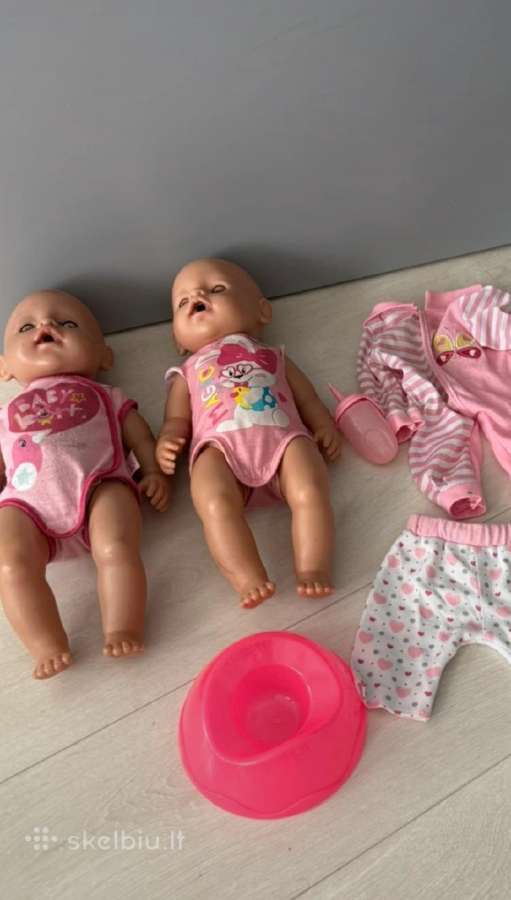 2 lėlės baby born daug zaistos