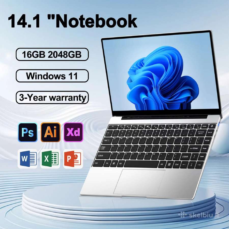 Naujas nešiojamas kompiuteris Intel 16gb RAM 256gb