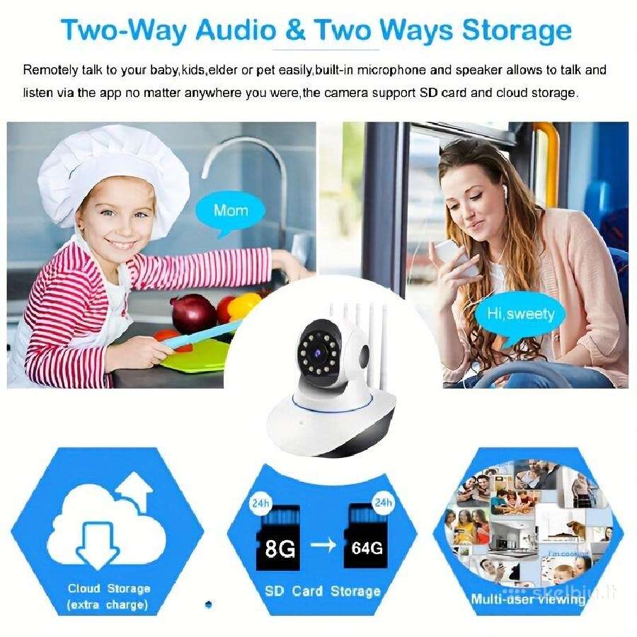 Belaidė Vidaus Apsaugos Ip Kamera 360 - nuotraukos Nr. 2