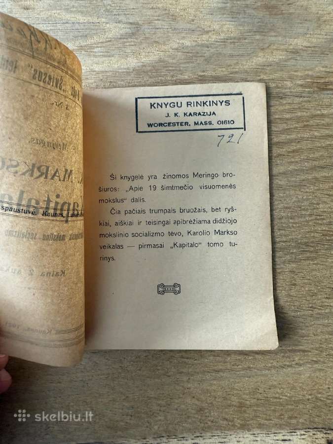 K. Markso ,kapitalas 1921 m. - nuotraukos Nr. 2