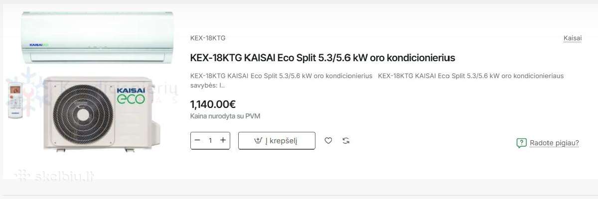 Kaisai Eco serijos kondicionieriai