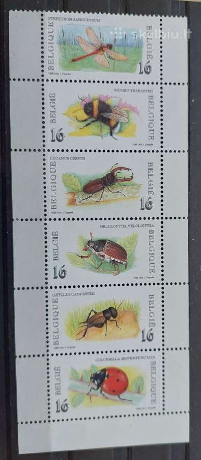 Belgija 1996 vabzdžiai, švarus, Michel Nr.2682-268