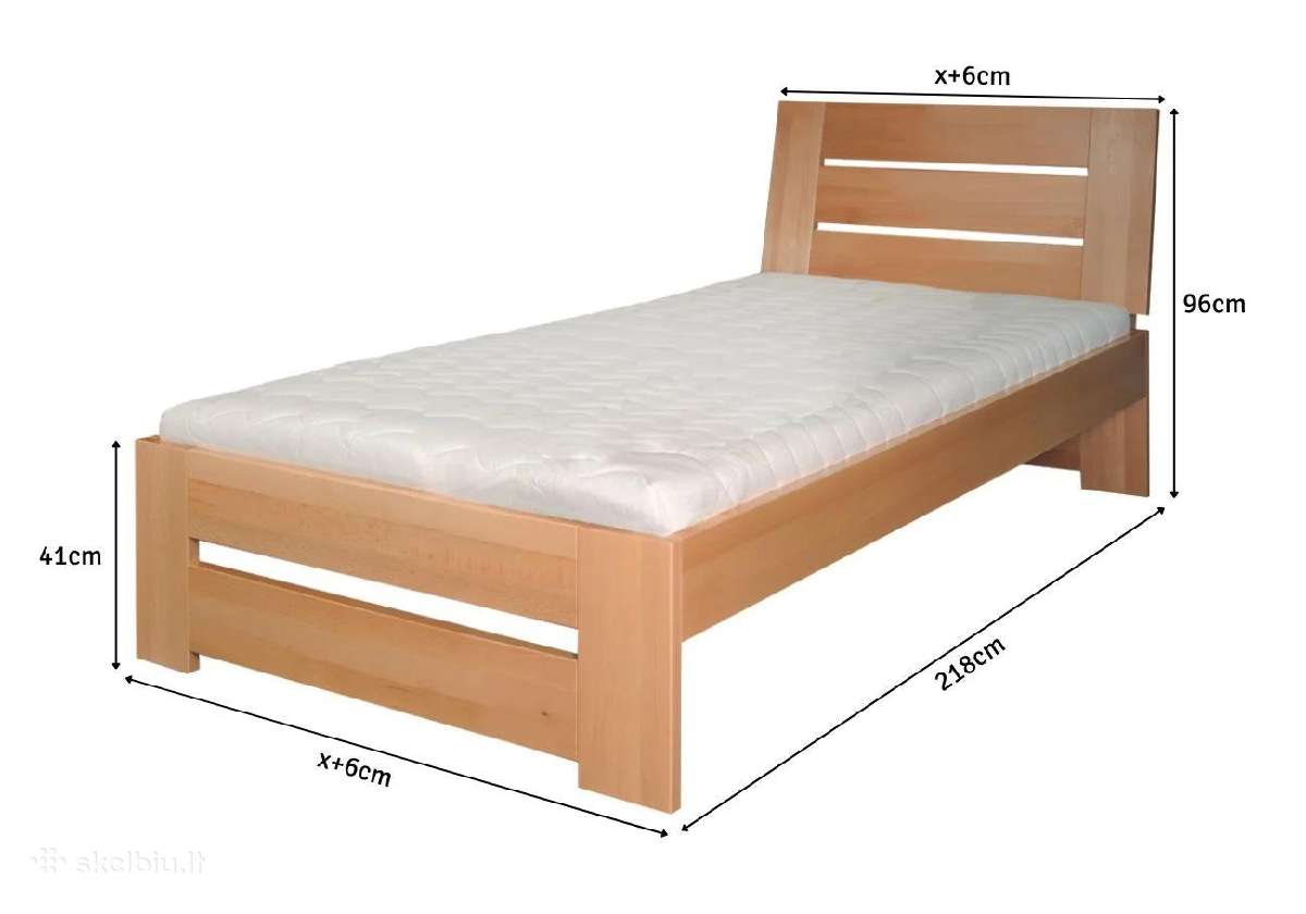 Medinė lova masyvas bukas 160x200 Vilnius 375€ - nuotraukos Nr. 2
