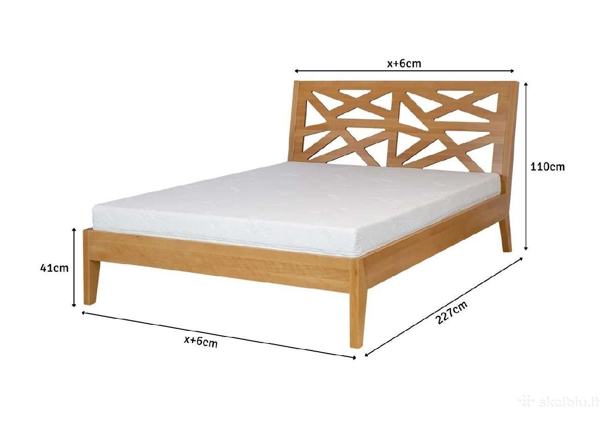 Medinė lova masyvas bukas 160x200 Vilnius 375€ - nuotraukos Nr. 6