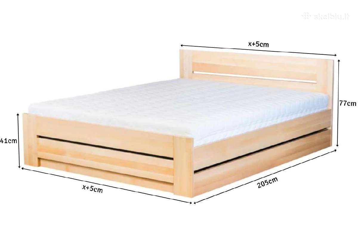 Medinė lova masyvas bukas 160x200 Vilnius 375€ - nuotraukos Nr. 12