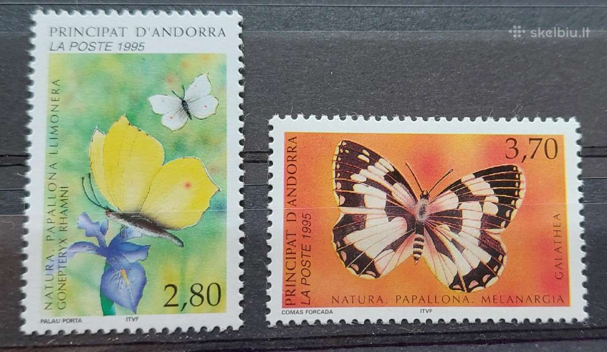 Andora(prancūzu) 1995 drugeliai, švarus, Michel Nr