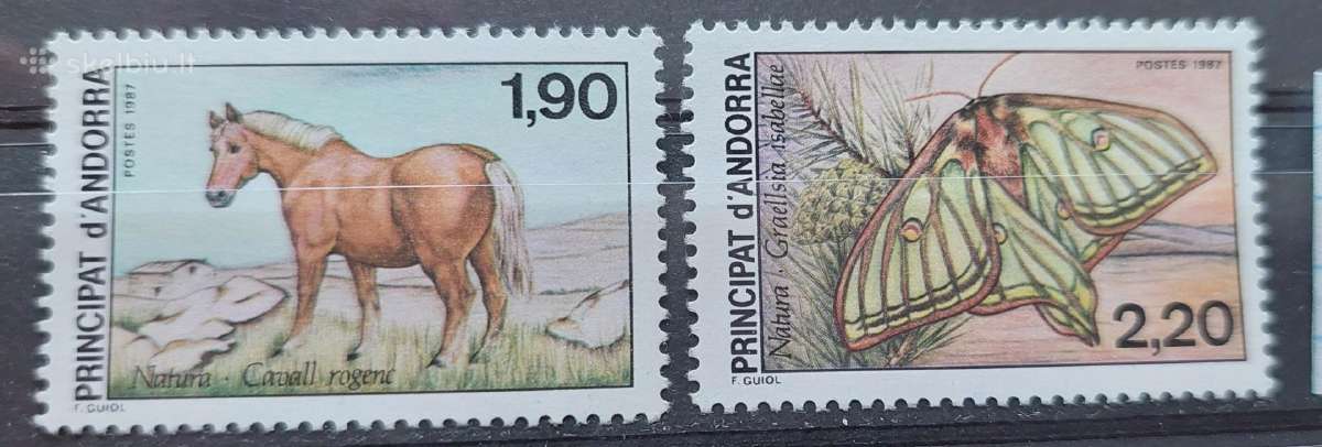 Andora(prancūzu) 1987 arklys,drugelis, švarus, Mic