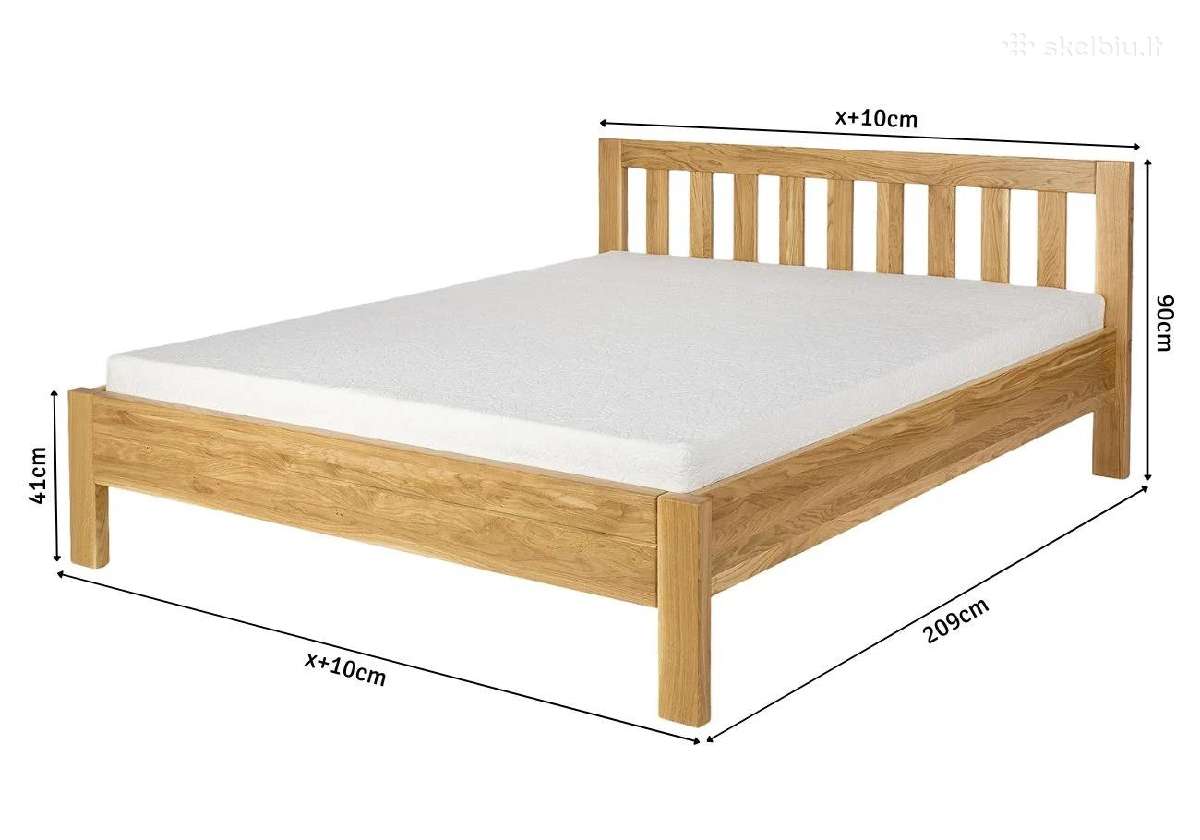 Ąžuolinė lova masyvas 160x200 Vilnius 1218€ - nuotraukos Nr. 8