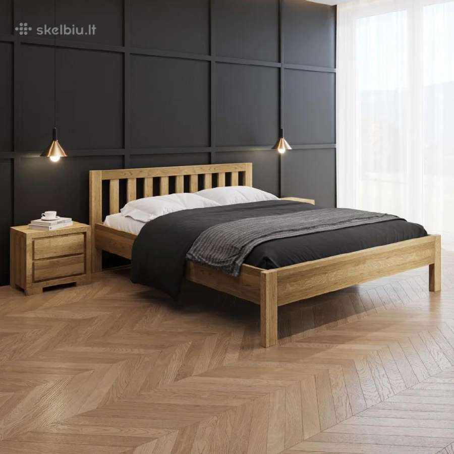 Ąžuolinė lova masyvas 160x200 Vilnius 1218€ - nuotraukos Nr. 7