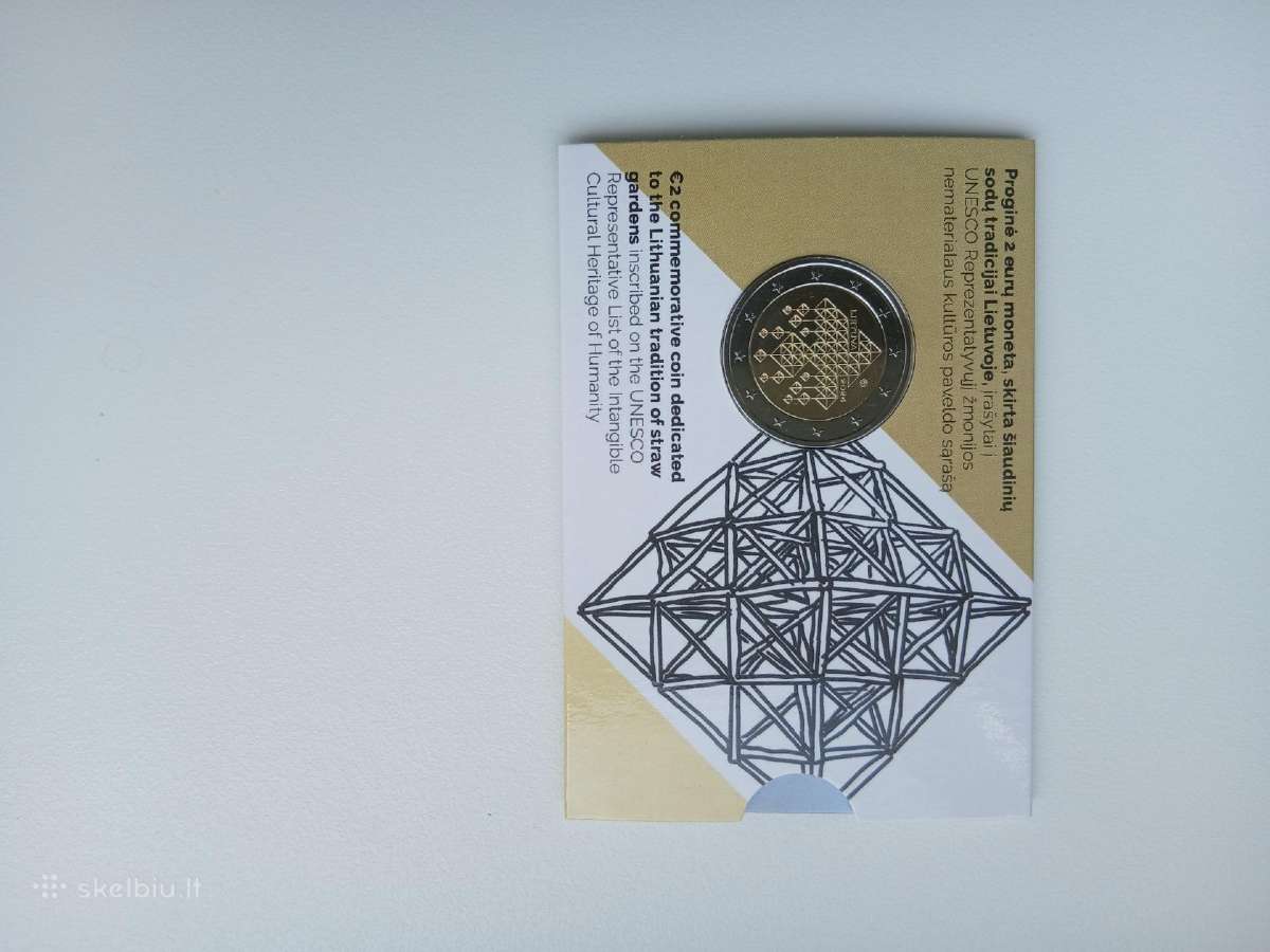 2 eur moneta skirta šiaudinių sodų tradicijai Liet