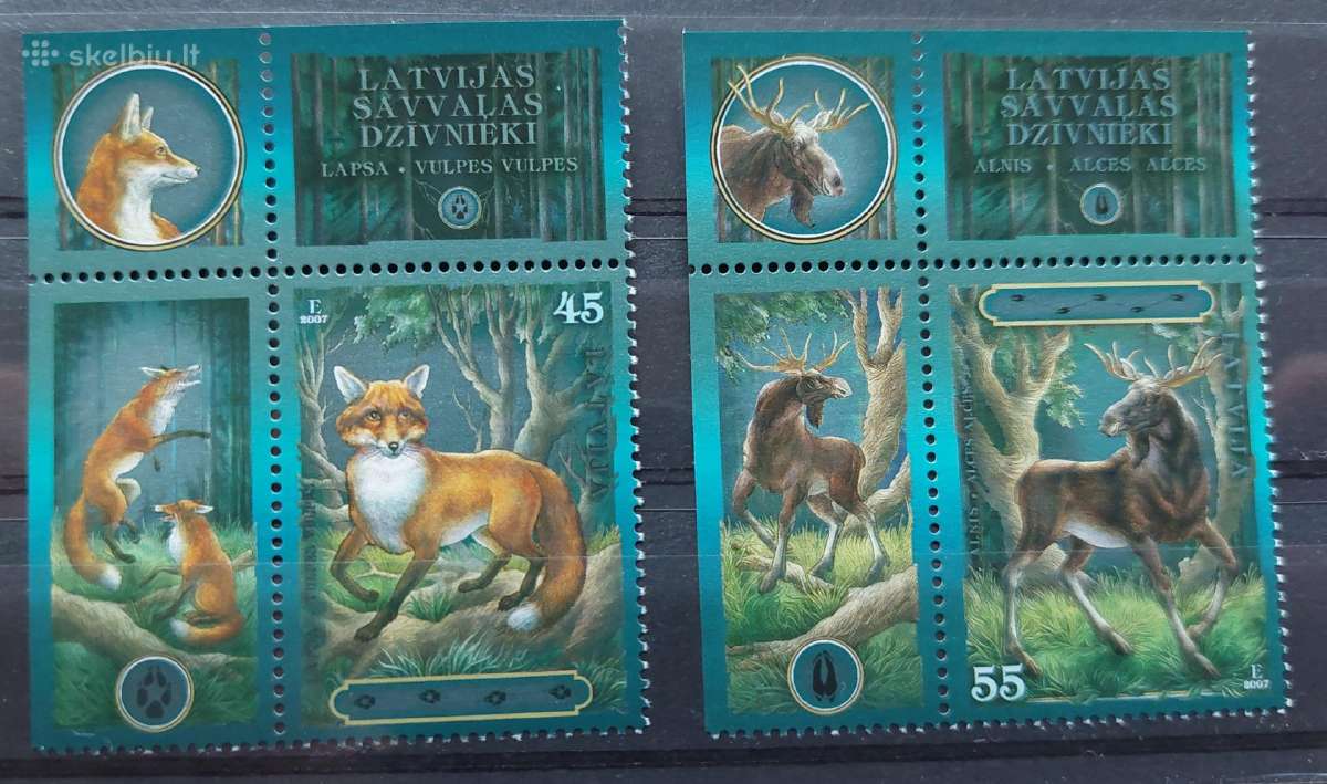 Latvija 2007 gyvūnai. švarus Michel Nr.714-715