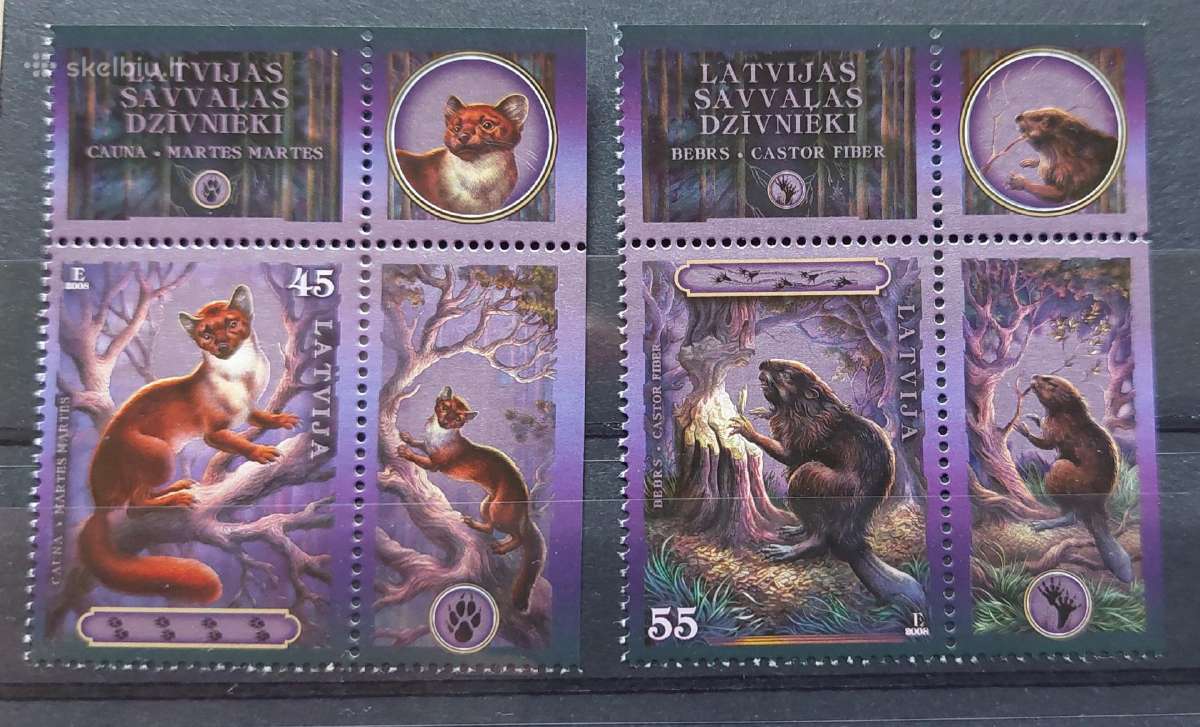 Latvija 2008 gyvūnai. švarus Michel Nr.743-744