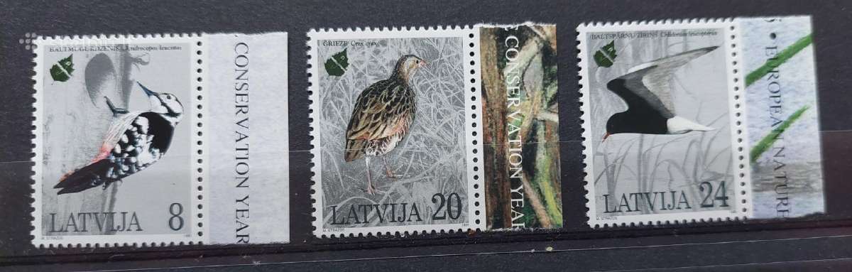 Latvija 1995 paukščiai. švarus Michel Nr.403-405