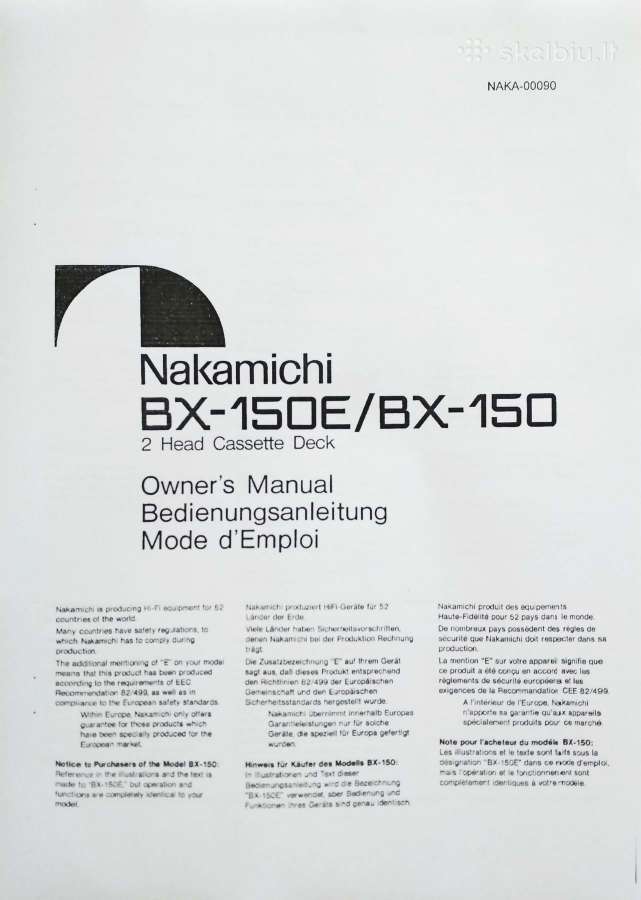 Nakamichi Bx-300e Bx-150e Nakamichi Mr-1 - nuotraukos Nr. 20