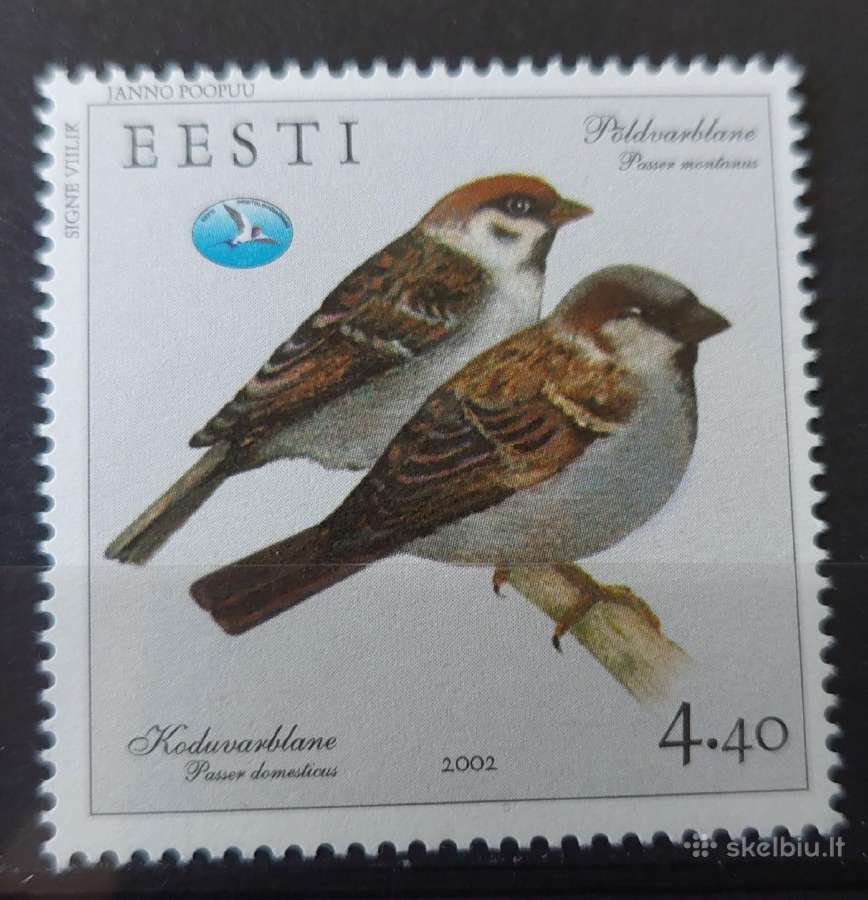 Estija 2002 paukštis, švarus Michel Nr.430