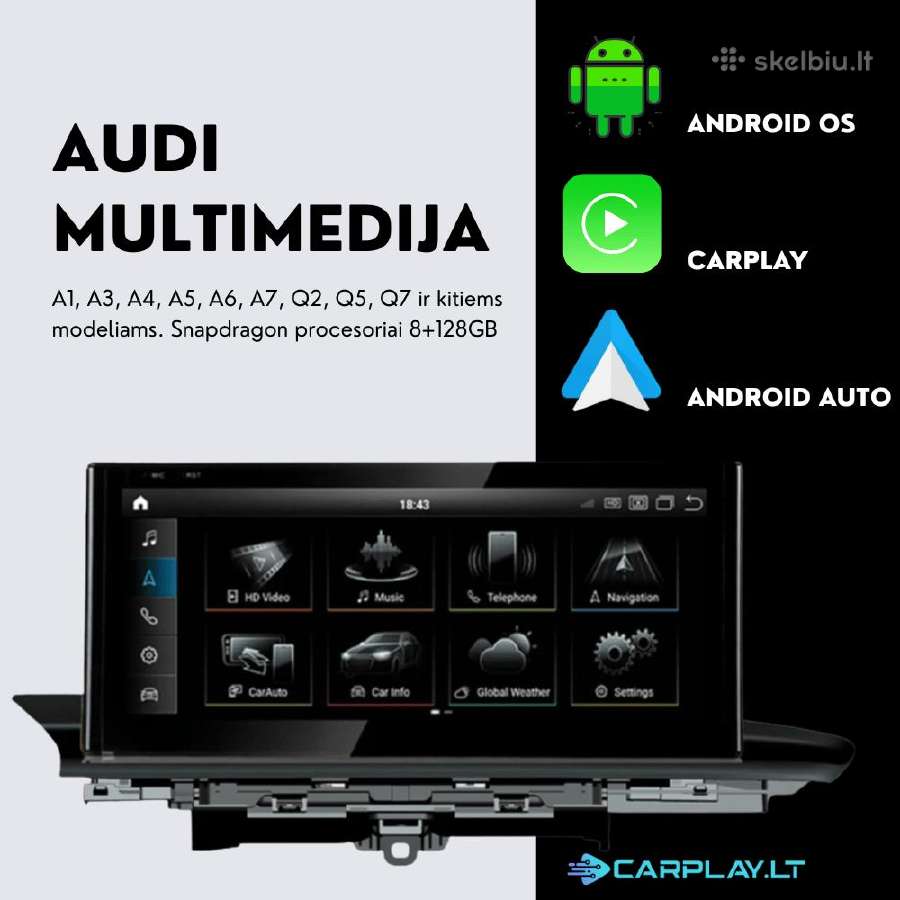 Audi Multimedijos Android Navigacija Carplay