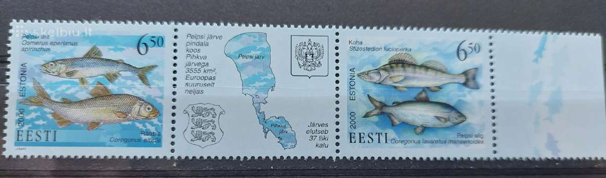 Estija 2000 žuvis, švarus, Michel Nr.384-385