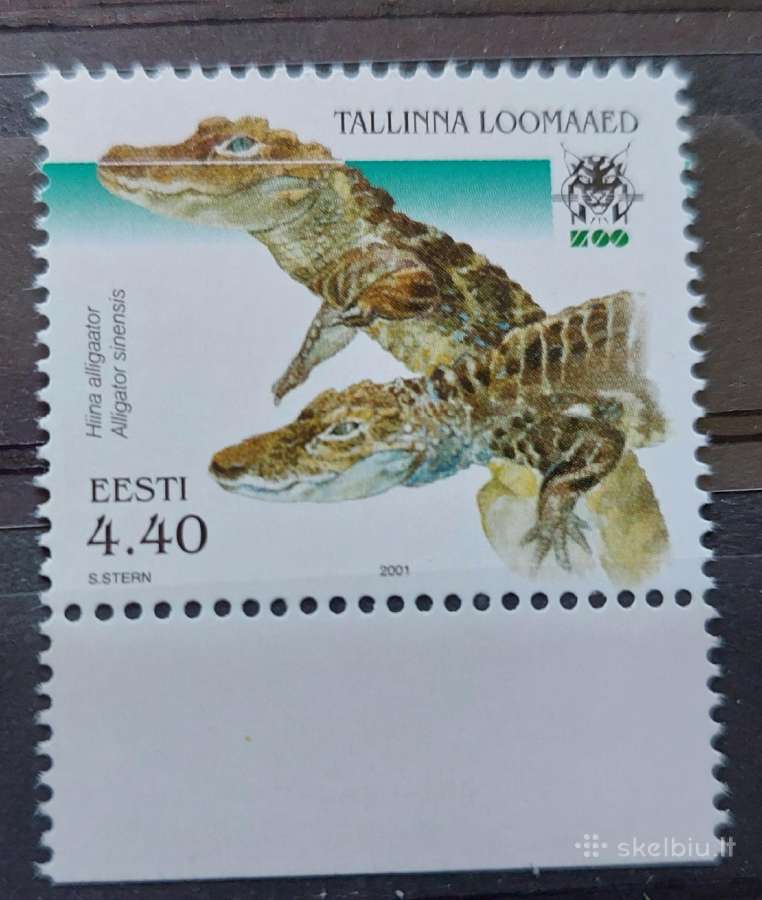 Estija 2001 krokodilai, švarus, Michel Nr.419