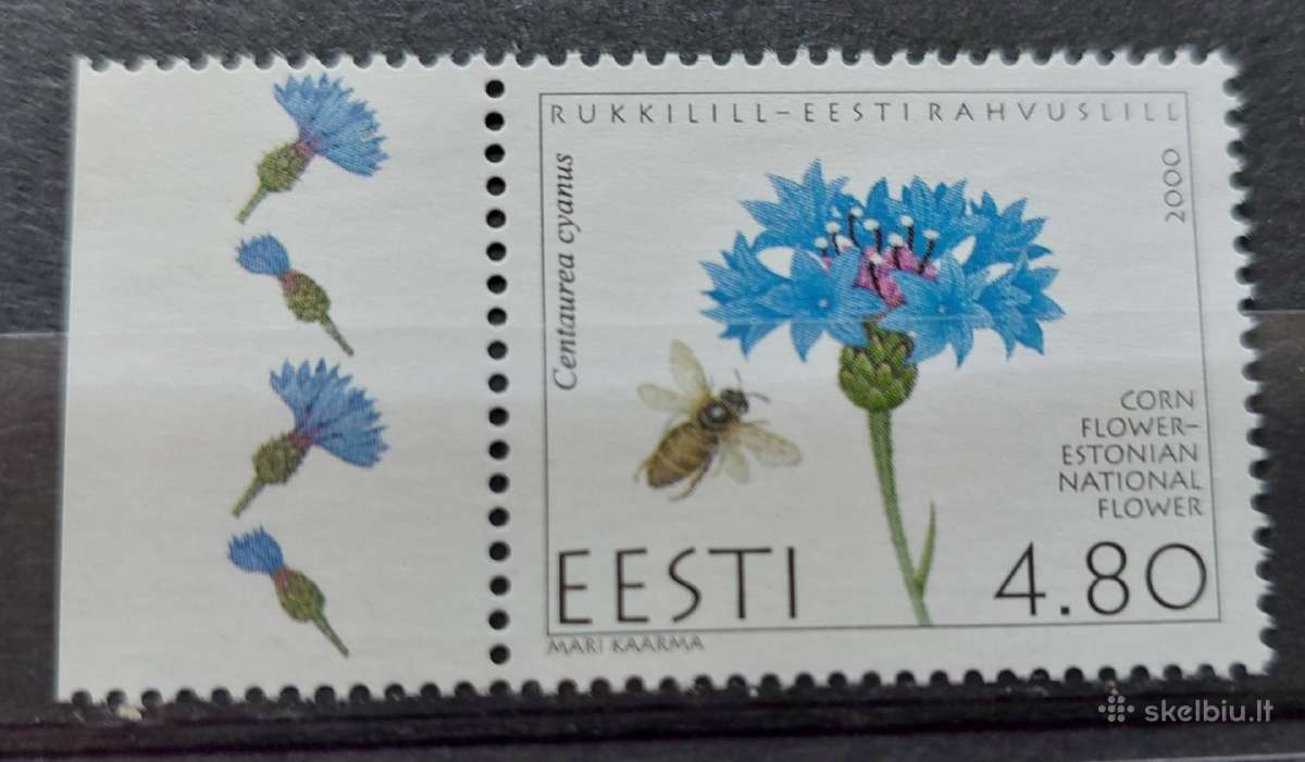 Estija 2000 Rugiagėlė ir bitė , švarus, Michel Nr.