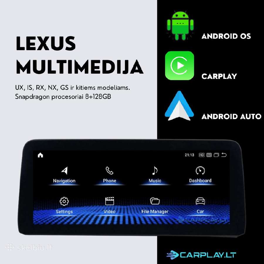 Lexus Multimedijos Carplay Android OS Navigacija