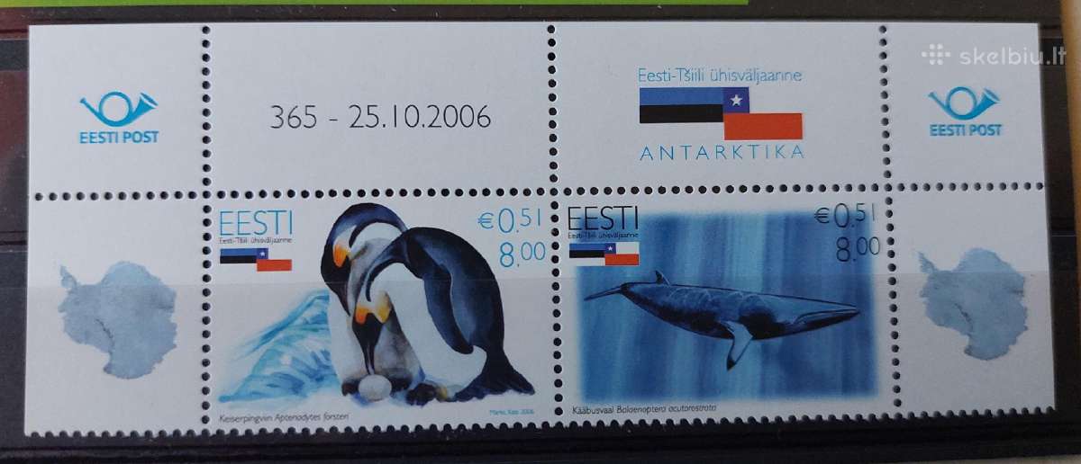 Estija 2006 antarktika , švarus, Michel Nr.568-569
