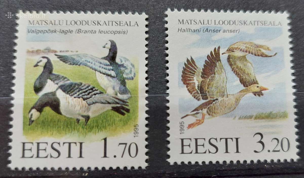 Estija 1995 paukščiai , švarus, Michel Nr.245-246